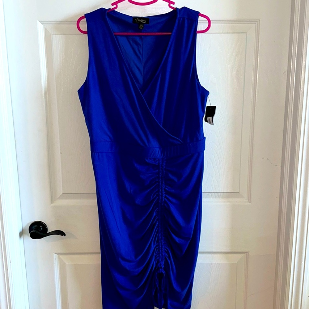 NWT Thalia Sodi Bodycon Sheath Bright Blue Dress Size Large